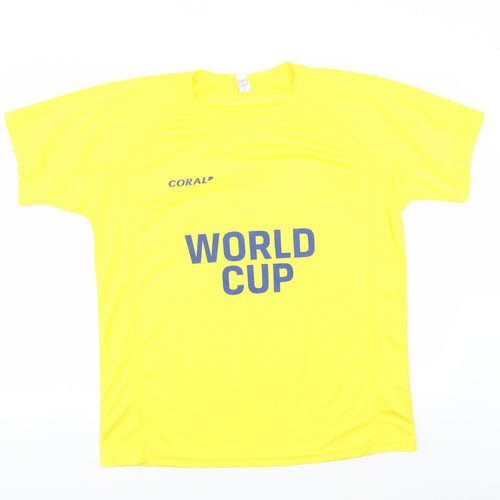 Roly Mens Yellow   Basic T-Shirt Size XL  - world cup
