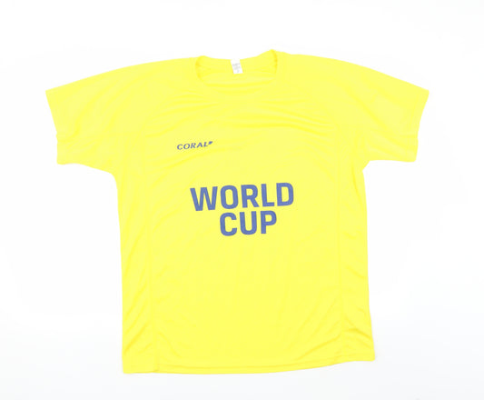Roly Mens Yellow   Basic T-Shirt Size XL  - world cup