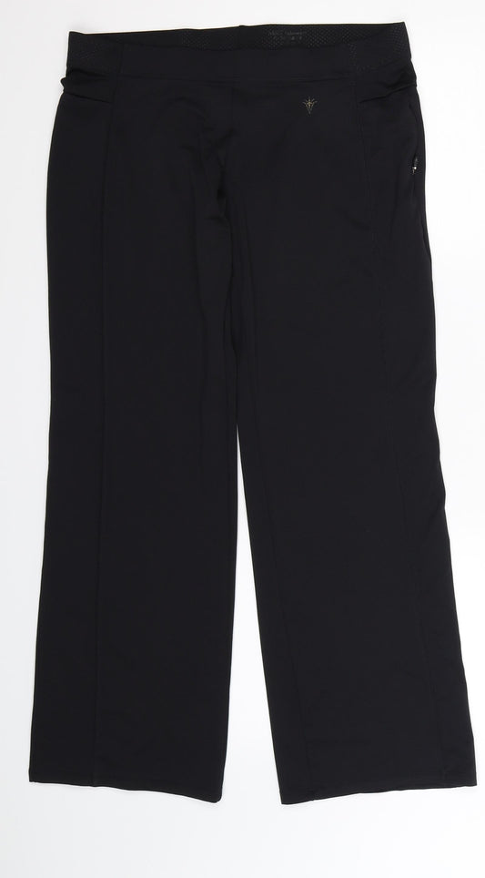 Marks and Spencer Womens Black   Compression Trousers Size 12 L26 in