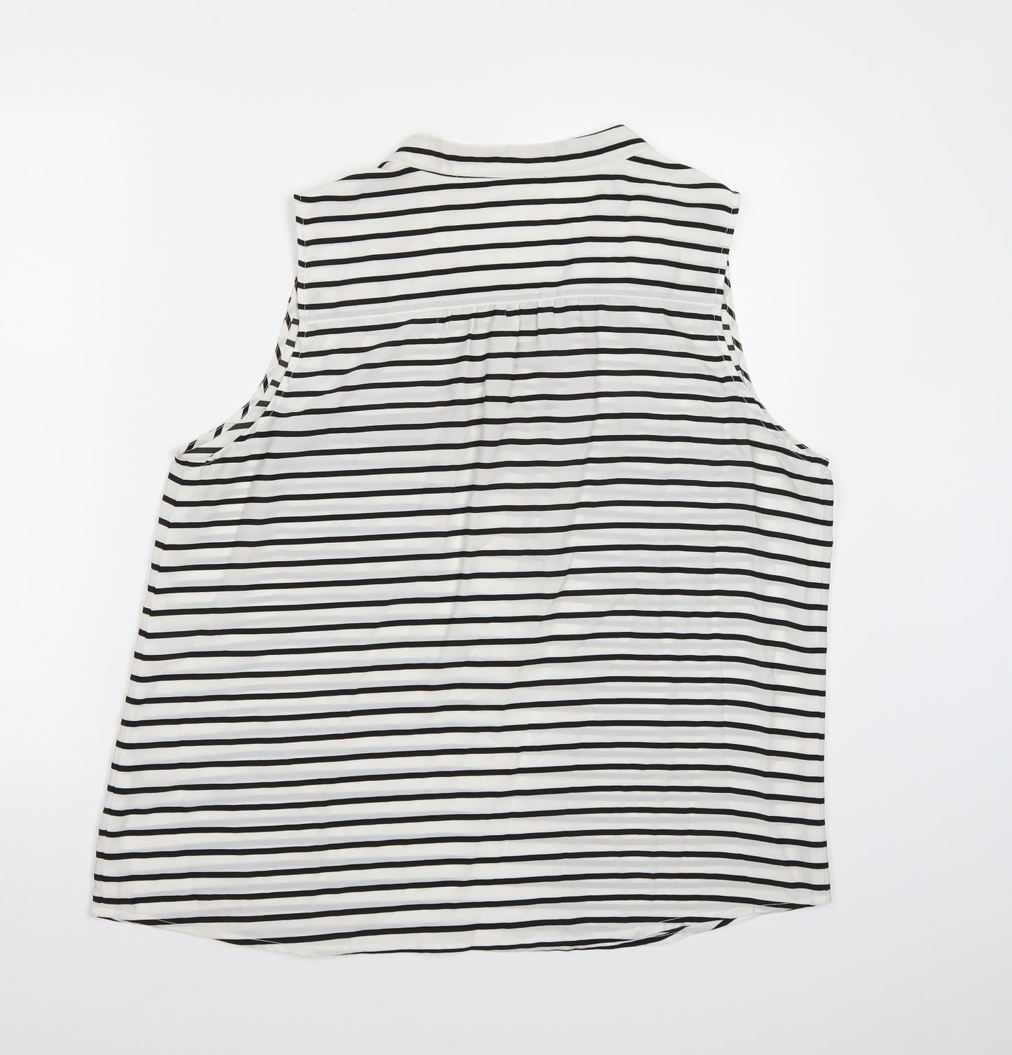 Rockmans Womens White Striped  Basic Blouse Size 16
