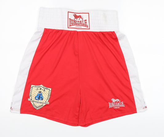 Lonsdale Mens Red   Sweat Shorts Size XS