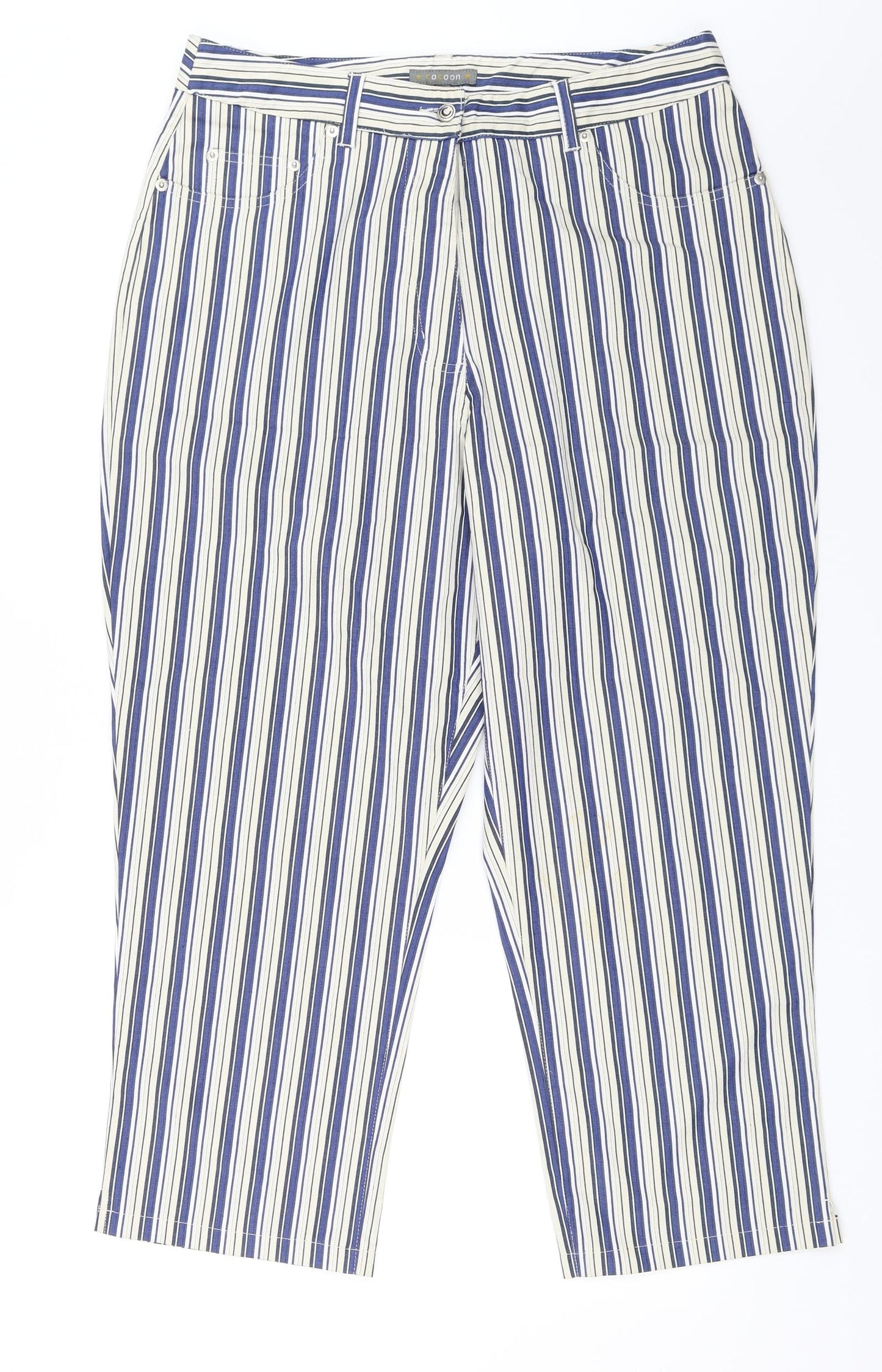 Cocoon Womens Beige Striped  Trousers  Size 16 L25 in