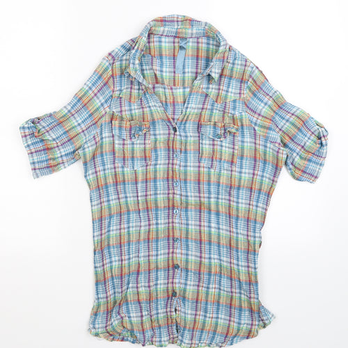 Arcadia Womens Multicoloured Check  Basic Button-Up Size 18