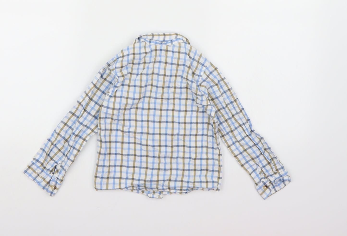 M&Co Boys White Check  Basic Button-Up Size 2-3 Years