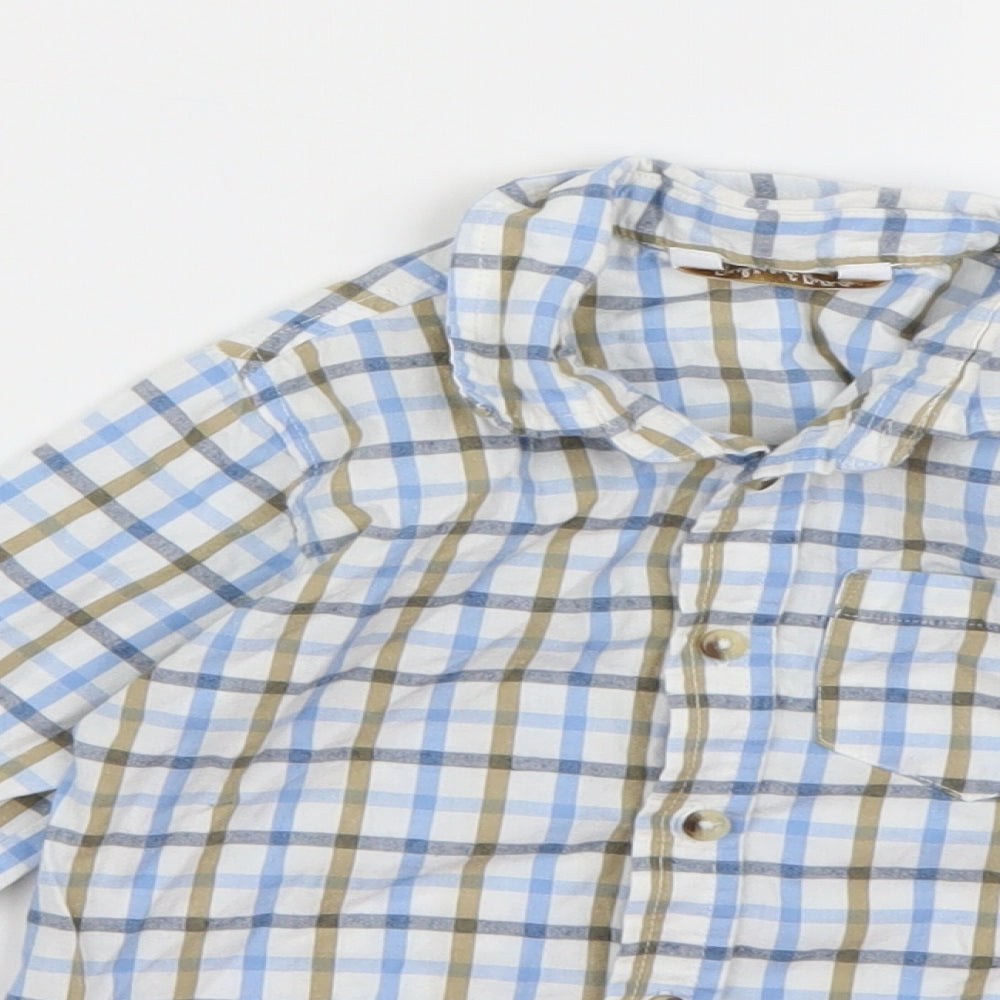 M&Co Boys White Check  Basic Button-Up Size 2-3 Years