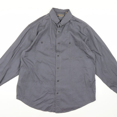 Alpine Design Mens Grey    Button-Up Size L
