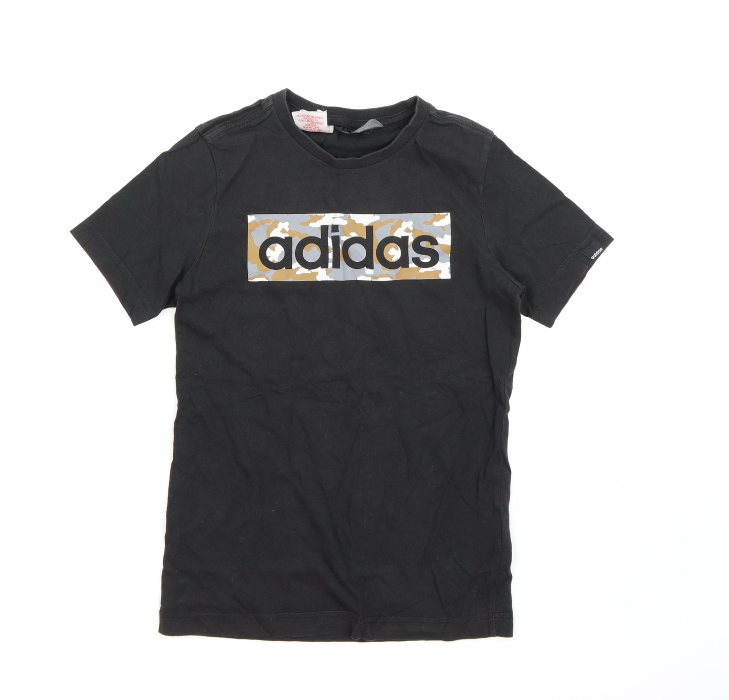 adidas Boys Black   Basic T-Shirt Size 9-10 Years