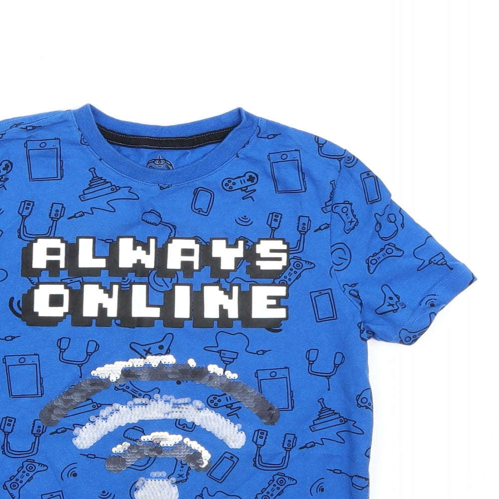 F&F Boys Blue   Basic T-Shirt Size 8-9 Years  - Gaming