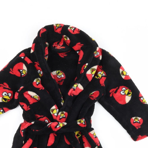 George Boys Black  Fleece  Robe Size 4-5 Years  - Angry Birds