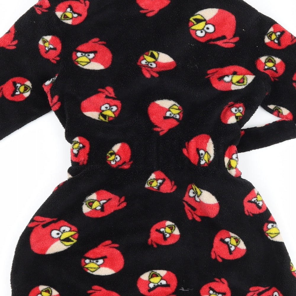 George Boys Black  Fleece  Robe Size 4-5 Years  - Angry Birds