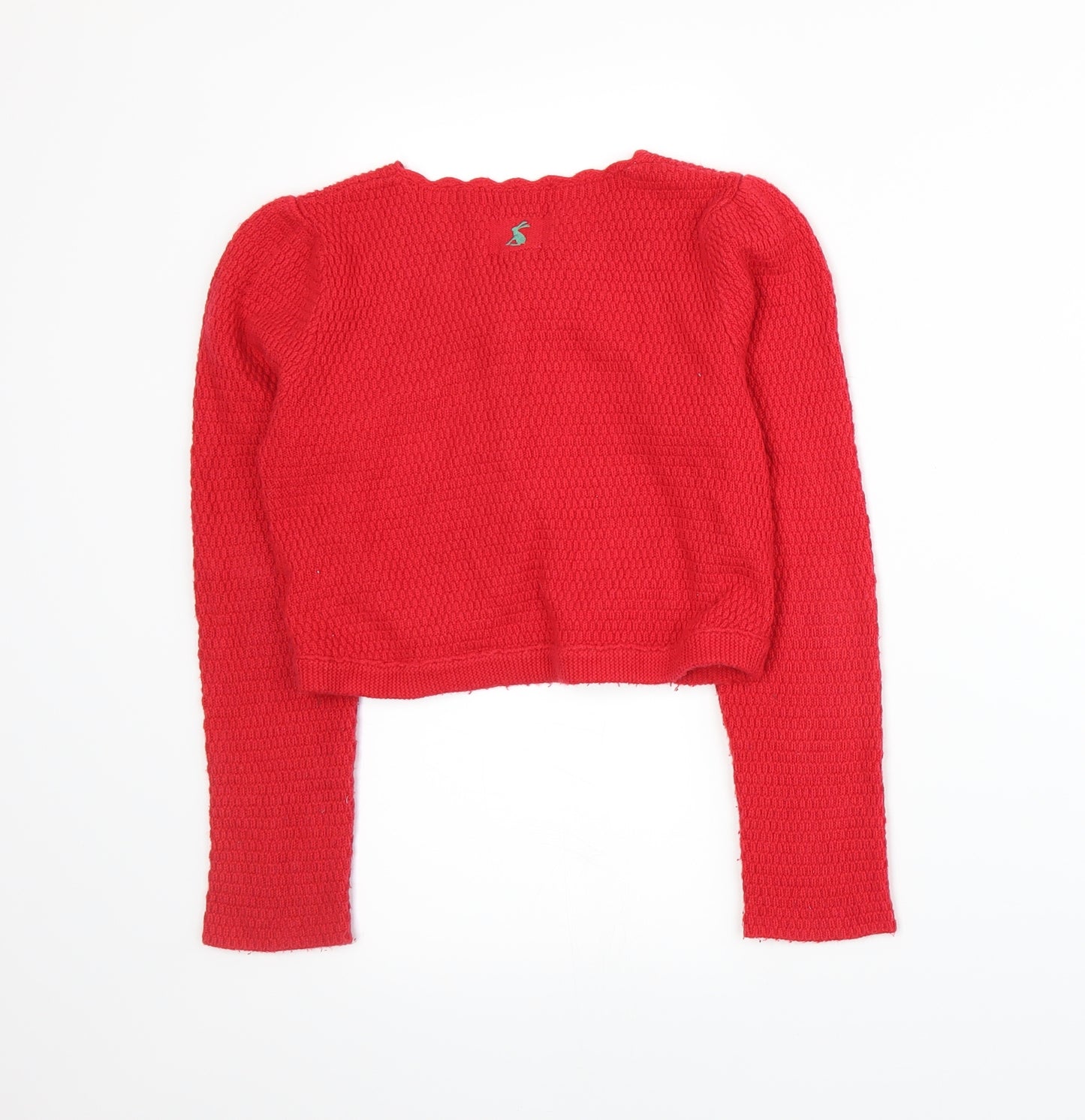 Joules Girls Red  Knit Cardigan Jumper Size 9-10 Years