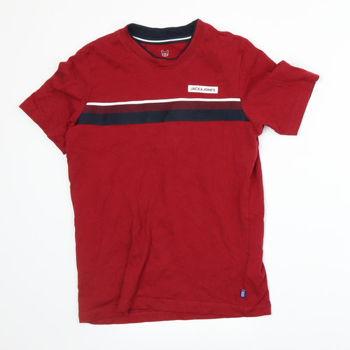 JACK & JONES Boys Red  Jersey Basic T-Shirt Size 12 Years