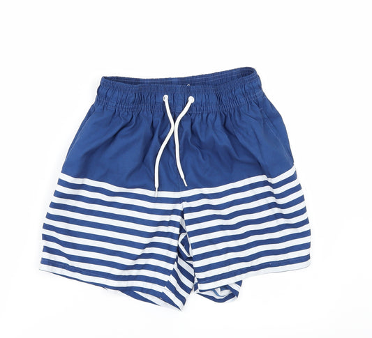 Topman Mens Blue Striped  Bermuda Shorts Size XS - swim shorts