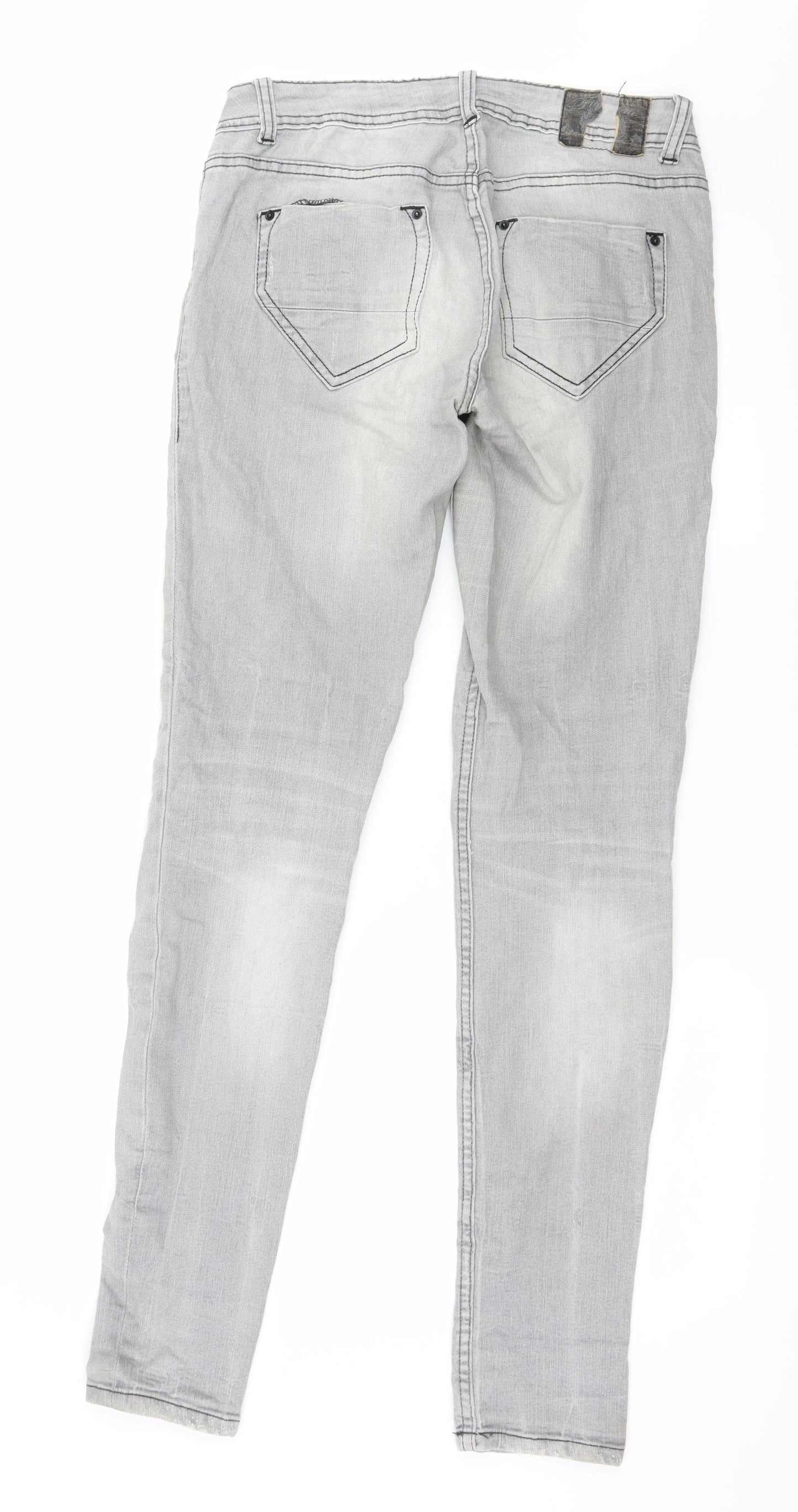 Fishbone Mens Grey  Flannel Skinny Jeans Size 30 in L32 in
