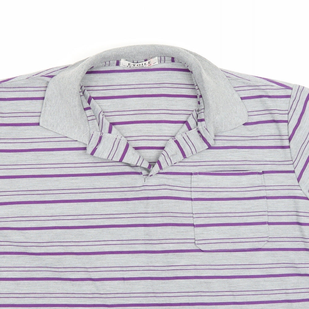 Etoile Mens Grey Striped   T-Shirt Size M