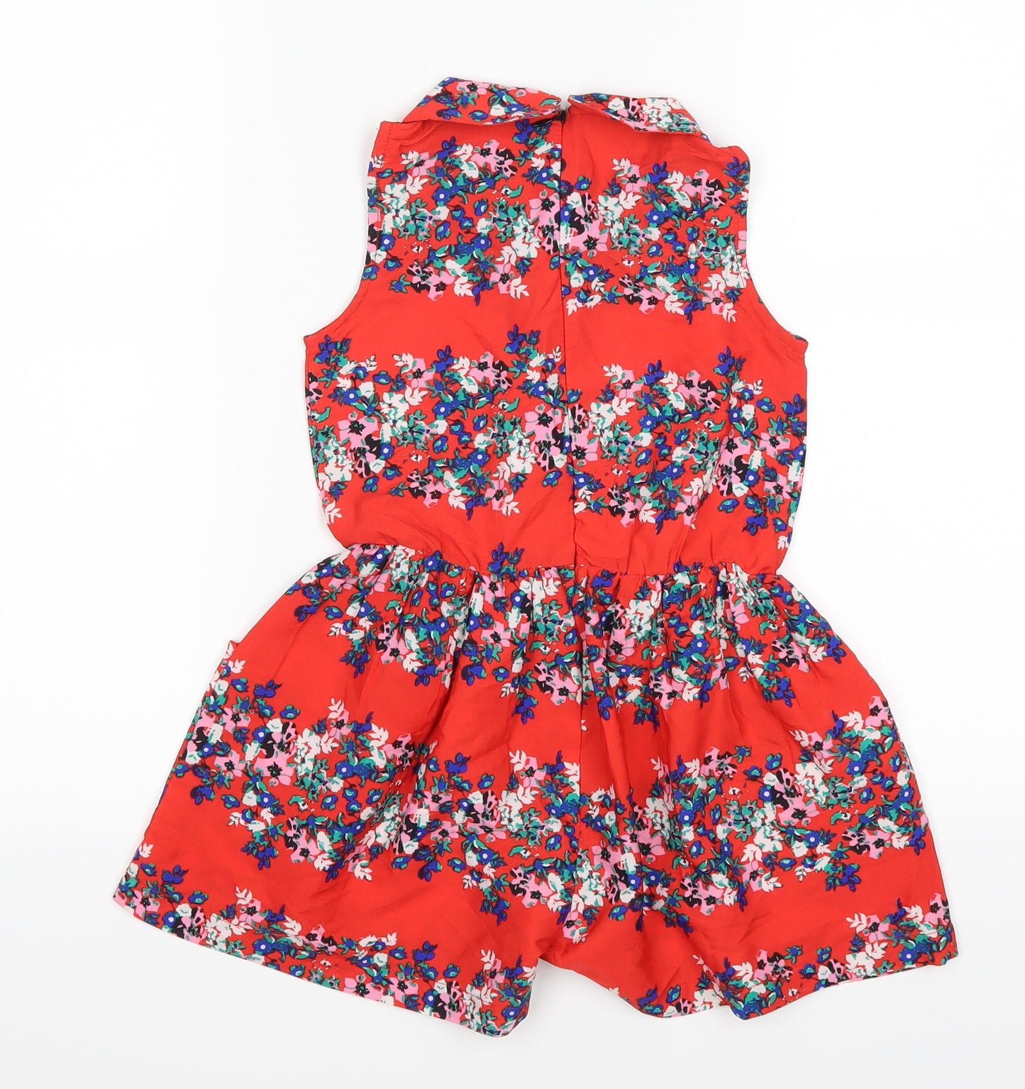 V by Very Girls Red Floral  Jumpsuit One-Piece Size 7 Years