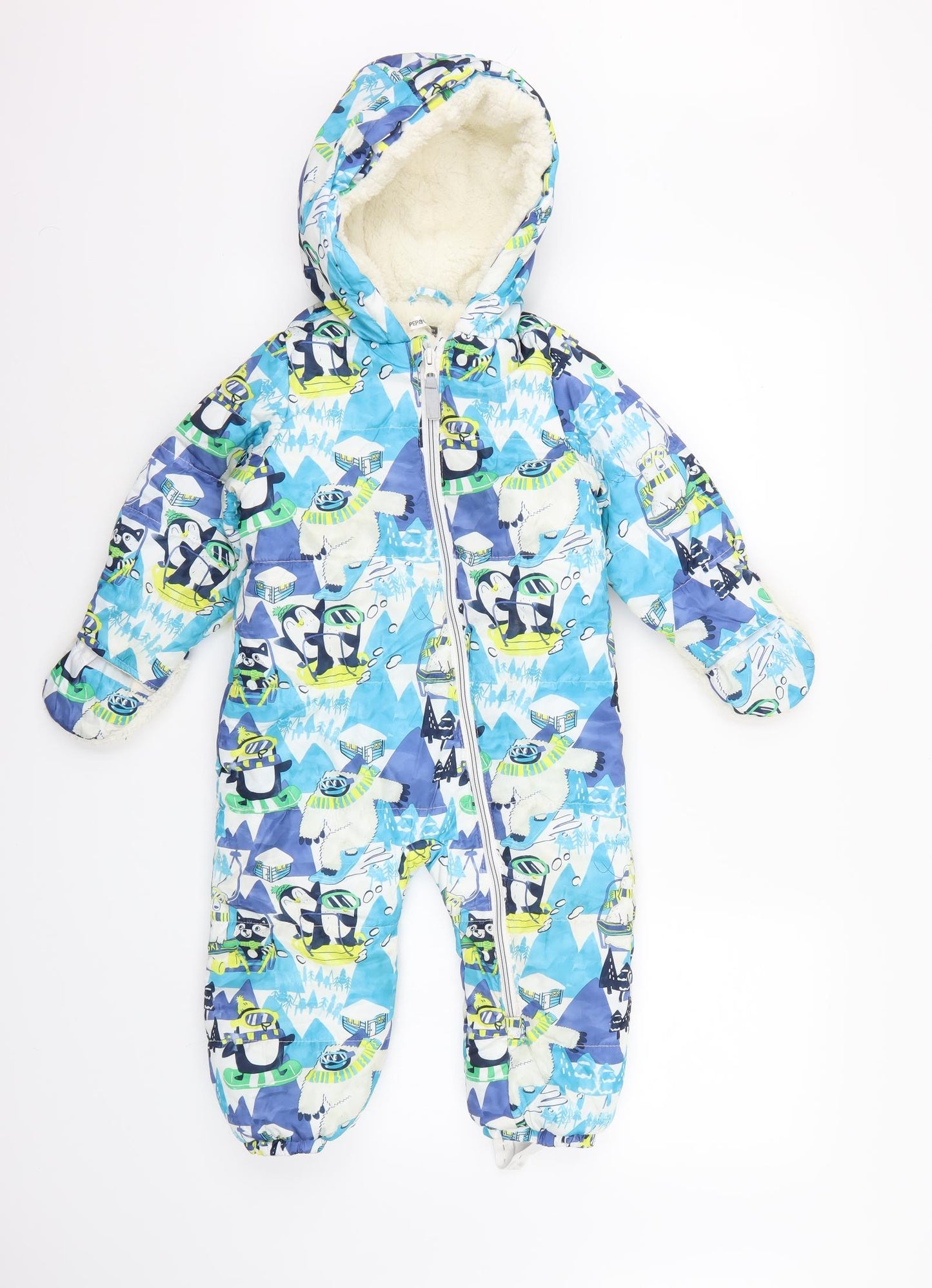 PEP&CO Boys Blue   Basic Coat Snowsuit Size 18-24 Months