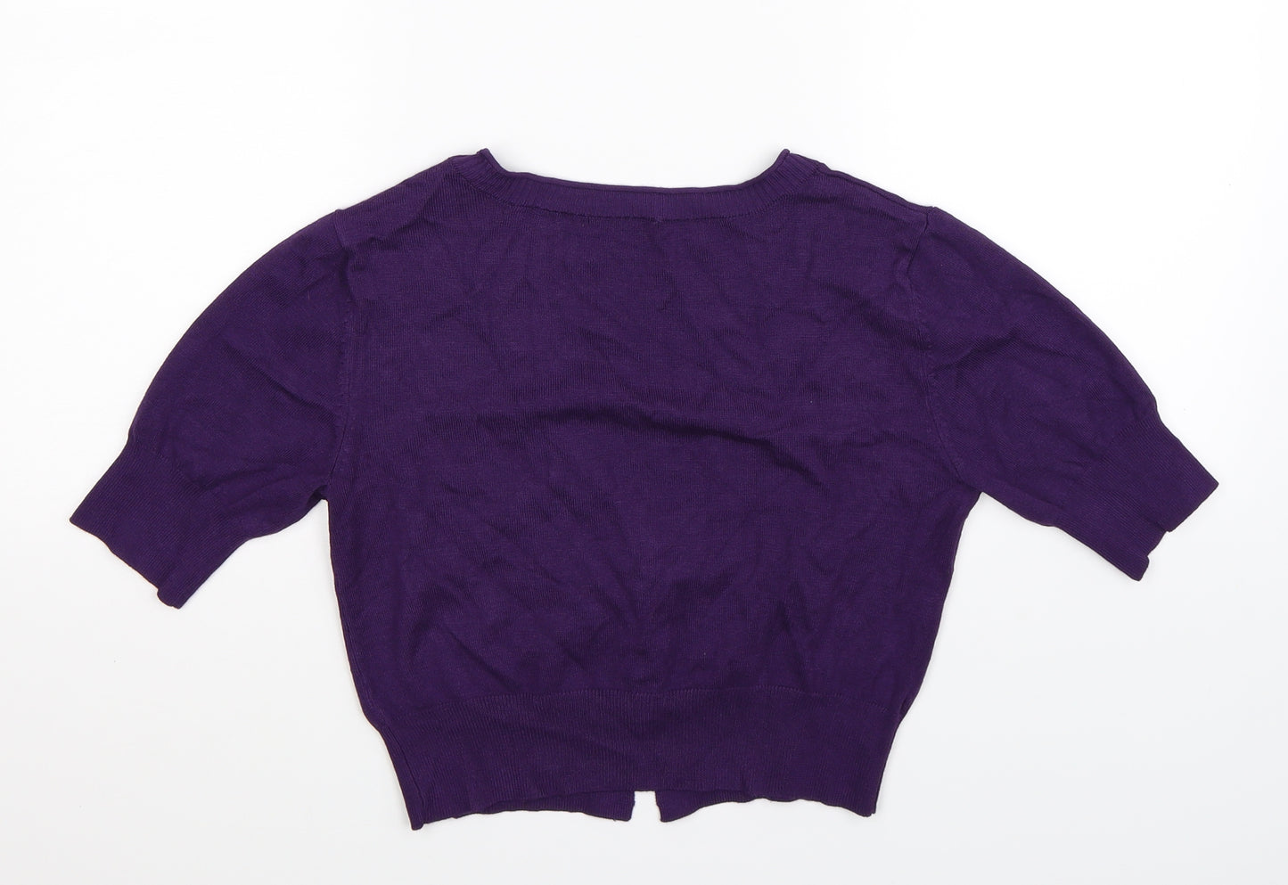 Laura Scott Womens Purple  Knit Cardigan Jumper Size M