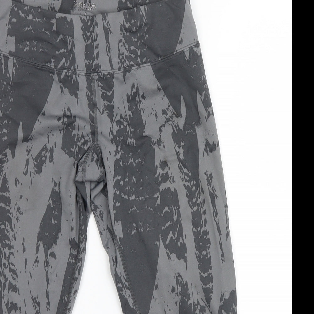 Calvin Klein Womens Grey Geometric  Cropped Leggings Size S L19 in