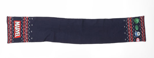 Marvel Boys Blue Fair Isle Knit Rectangle Scarf Scarf Size Regular