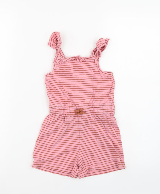 George Girls Pink Striped  Playsuit One-Piece Size 3-4 Years
