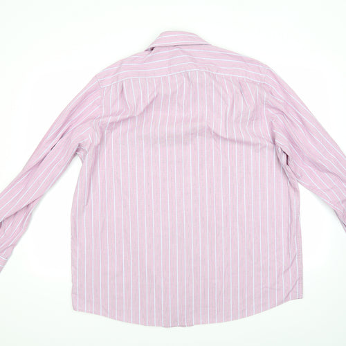 The Collection Mens Pink Striped   Dress Shirt Size 17