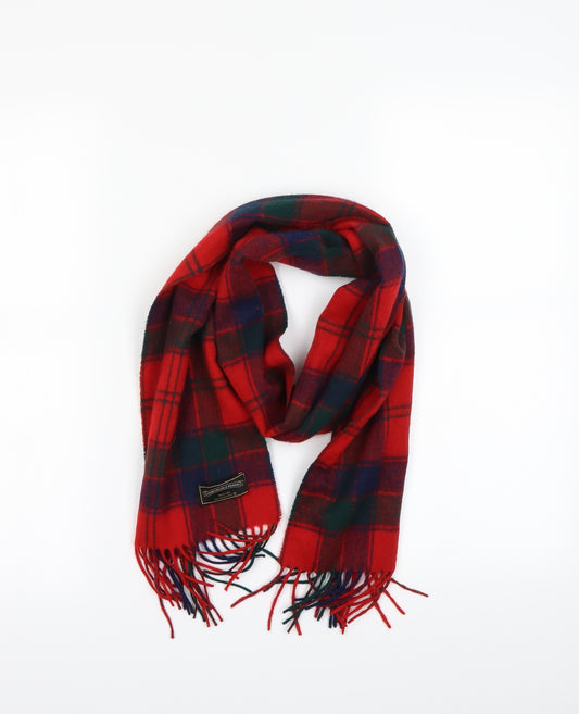 James Pringle Unisex Red Plaids & Checks  Scarf  One Size