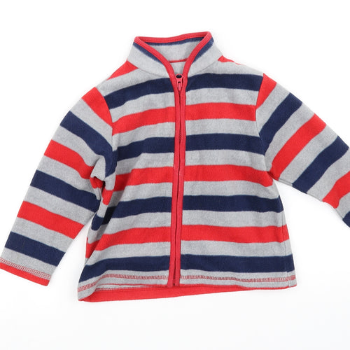 pre worn Boys Red Striped  Jacket  Size 2 Years