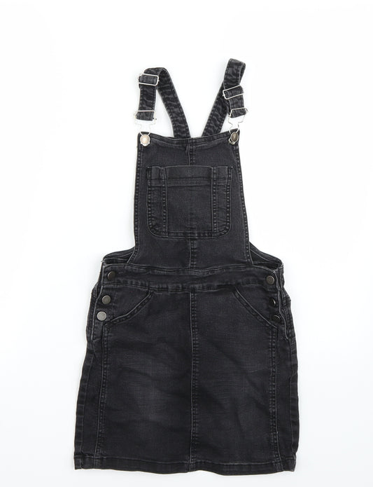 Evies Girls Black   Dungaree One-Piece Size 10-11 Years