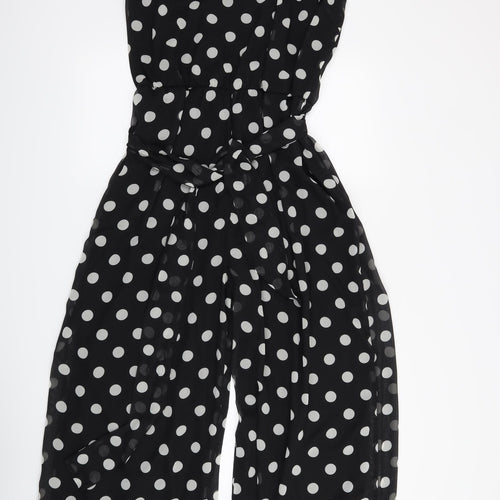 Simply Be Womens Black Polka Dot  Jumpsuit One-Piece Size 22