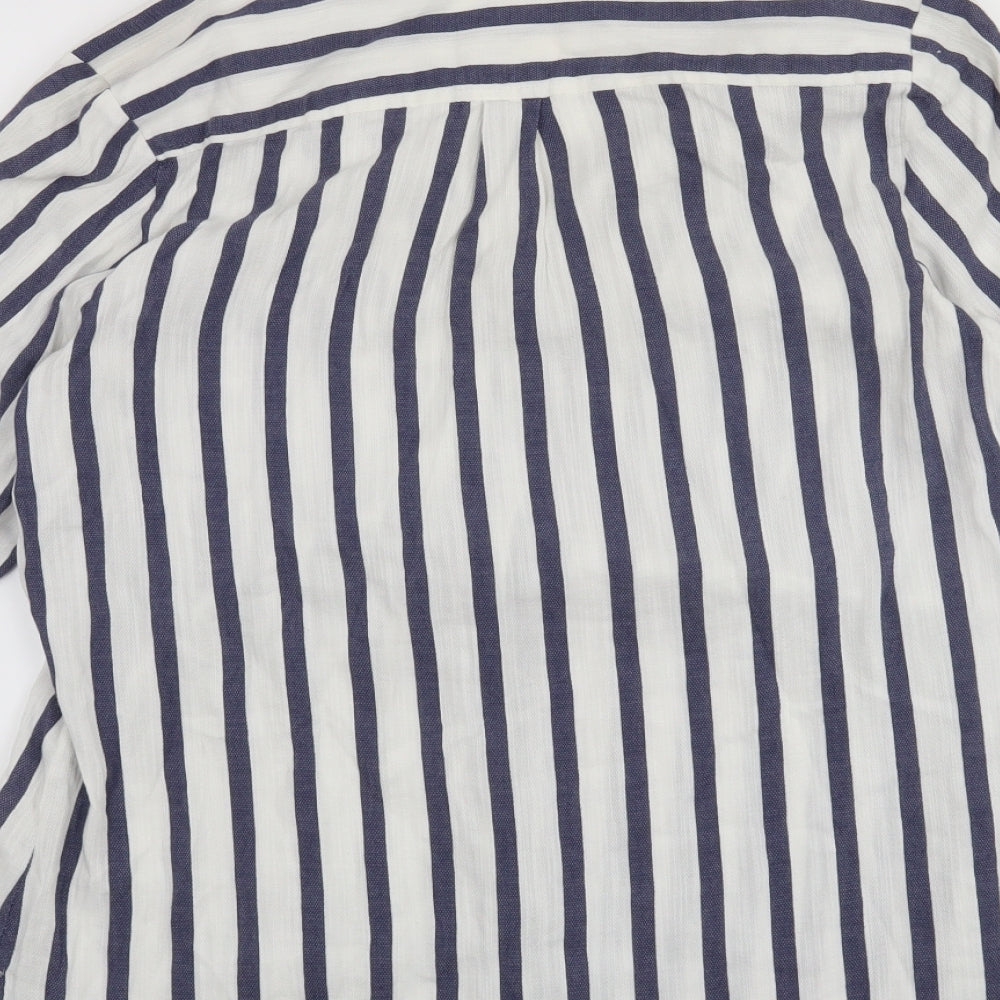 NEXT Womens Blue Striped  Basic Button-Up Size 14