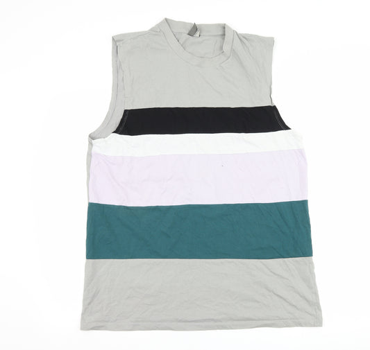 ASOS Mens Grey Striped  Basic Tank Size 2XL