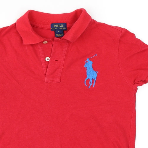 Ralph Lauren Boys Red   Basic Polo Size 6 Years