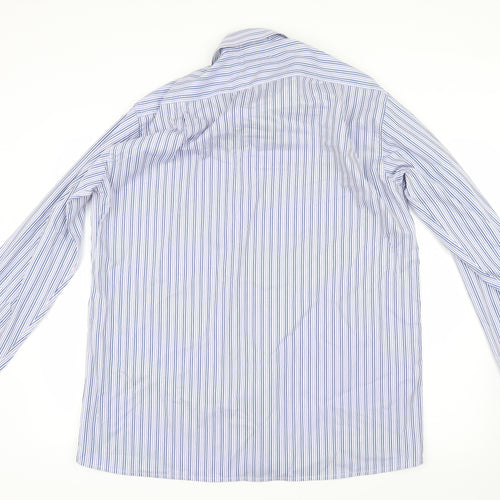 Paradigm Mens Blue Striped   Dress Shirt Size 16.5