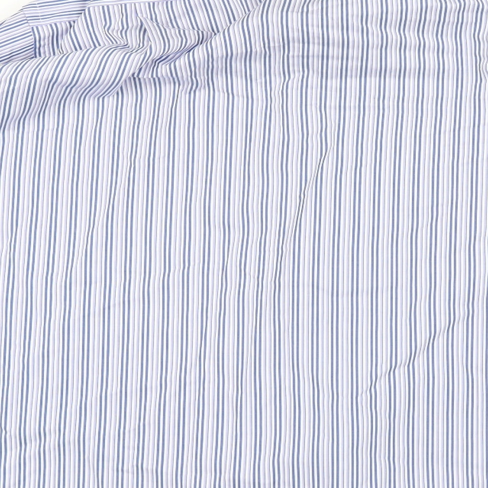 Paradigm Mens Blue Striped   Dress Shirt Size 16.5