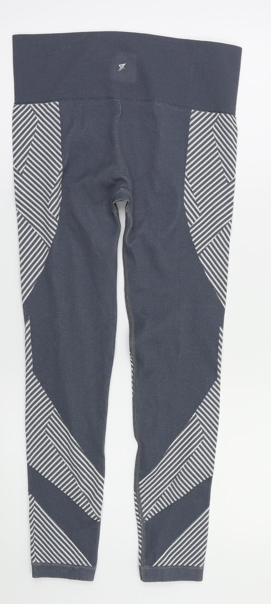 Primark Womens Grey Striped  Capri Leggings Size S L26 in