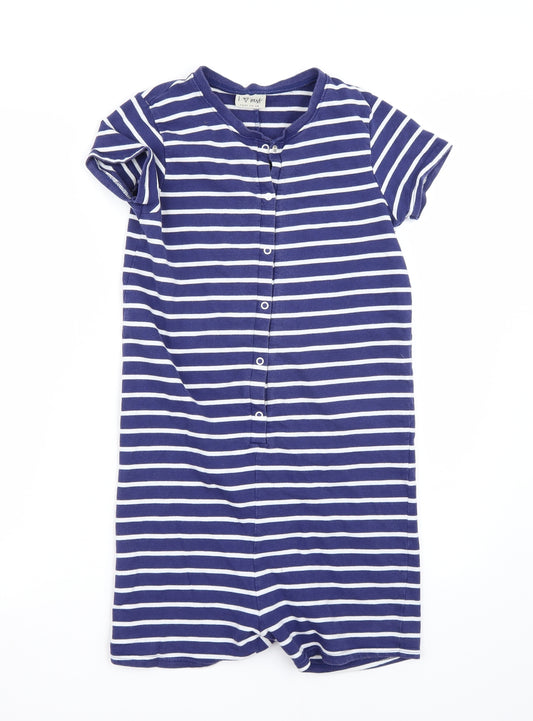 NEXT Girls Blue Striped  Playsuit One-Piece Size 12 Years