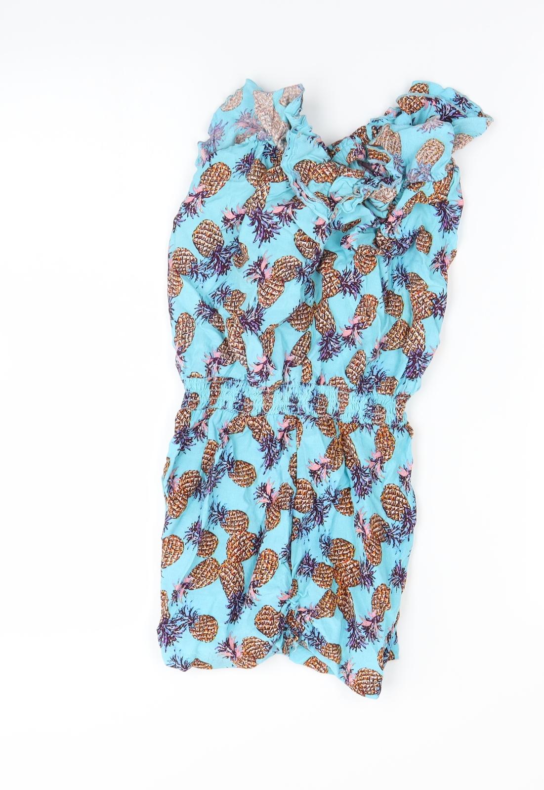 Matalan Girls Blue Spotted  Playsuit One-Piece Size 12-13 Years