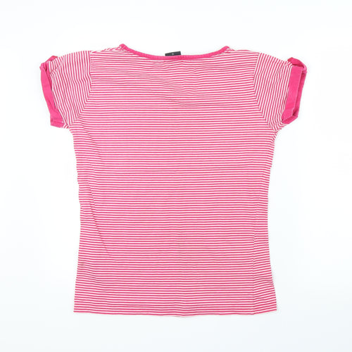 Toggi Womens Pink Striped  Basic T-Shirt Size 12