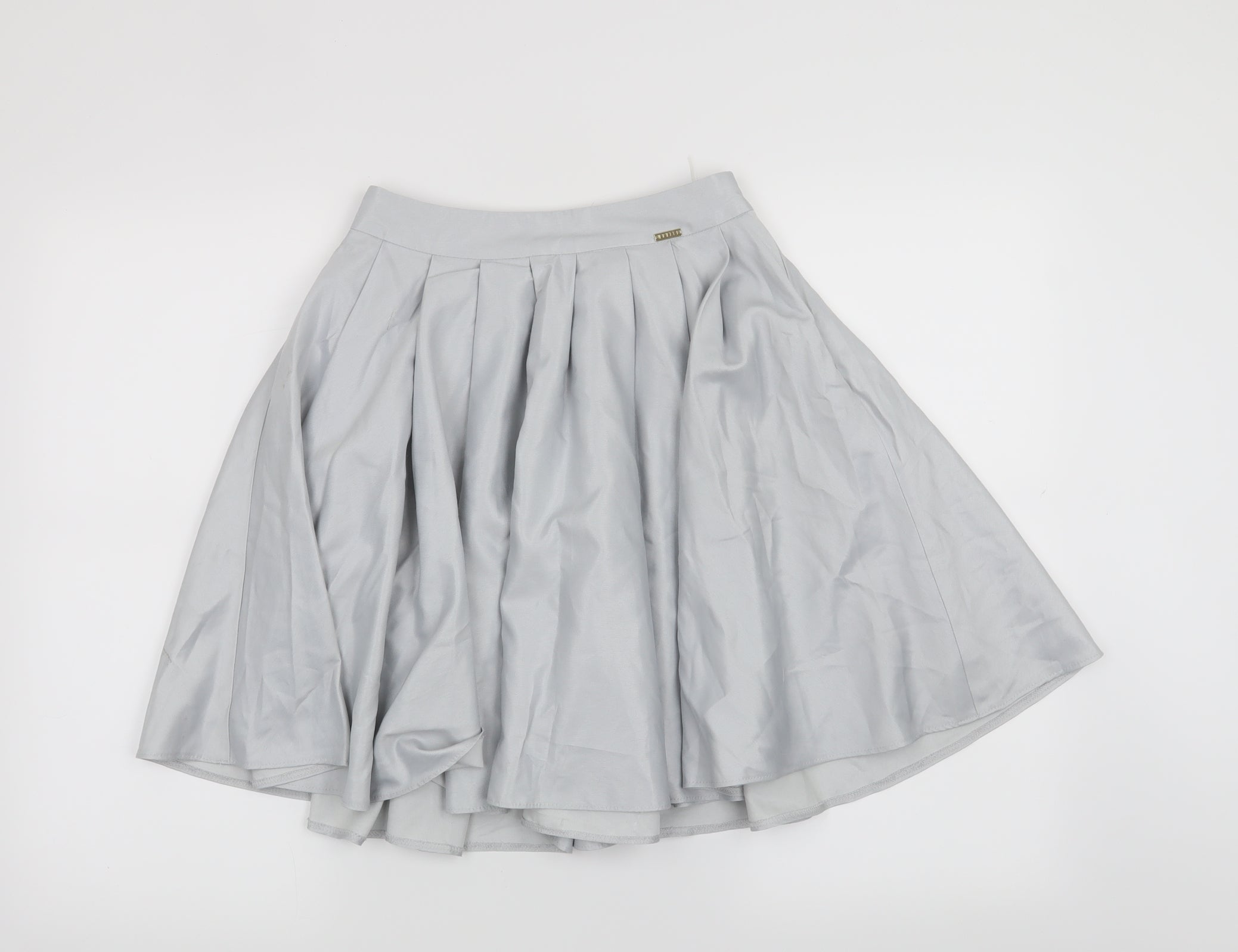 Mohito Womens Grey Pleated Skirt Size 6 Preworn Ltd