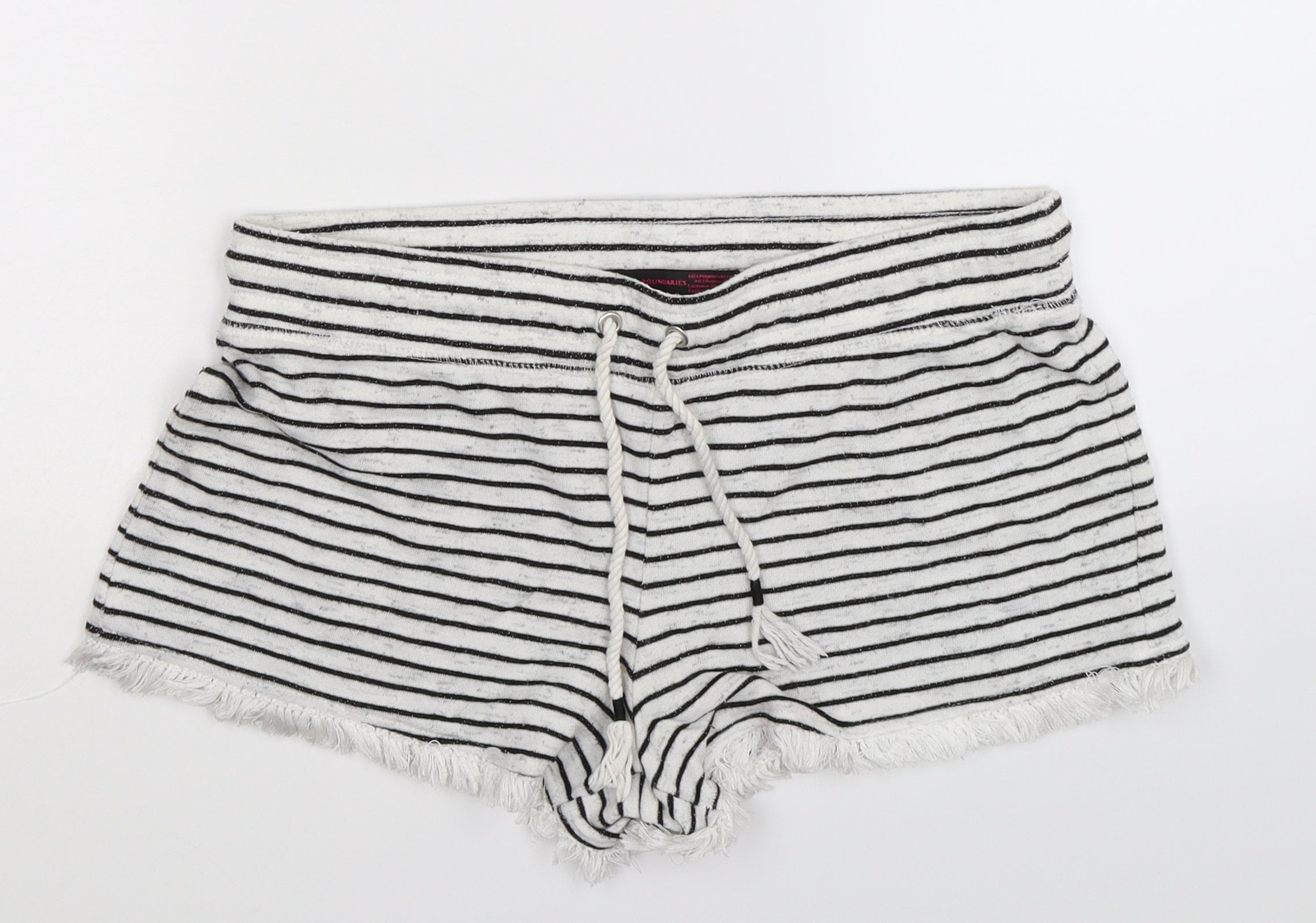 No Boundaries Womens White Striped Cami Sleep Shorts Size M