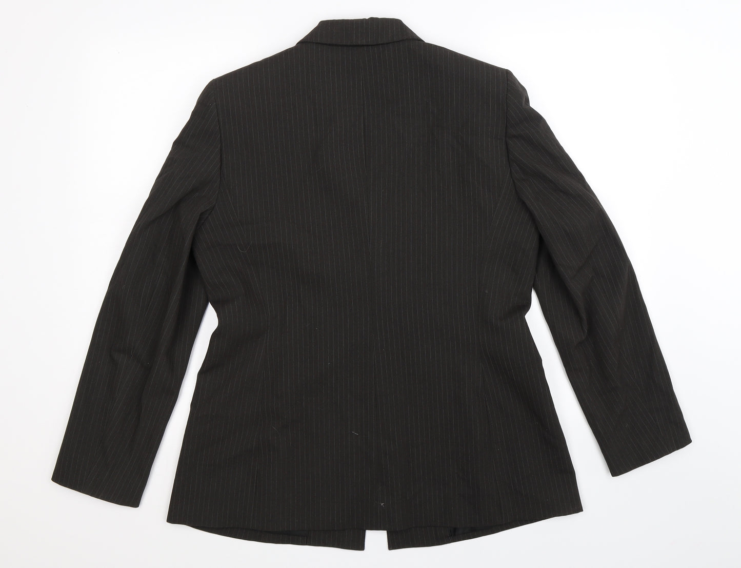 Le Suit Womens Black Striped  Jacket Suit Jacket Size 10