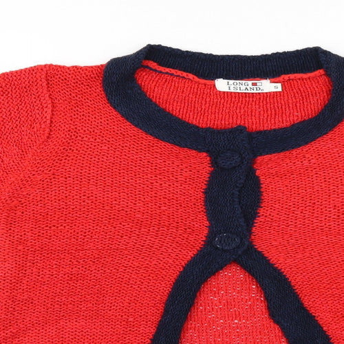 Long Island Womens Red   Cardigan Jumper Size S
