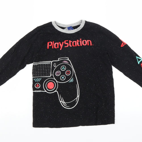 PlayStation Boys Black   Basic T-Shirt Size 6-7 Years  - Playstation
