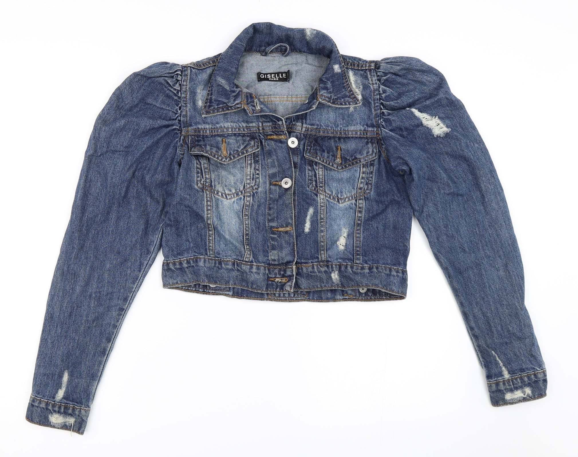 Puff shoulder hotsell denim jacket zara