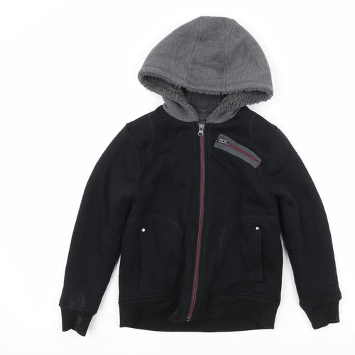 BC Clothing Boys Black  Jersey Full Zip Hoodie Size 5-6 Years