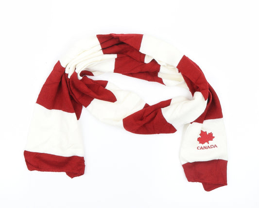 Canada Apparel Mens Red Striped Knit Scarf  One Size  - Canada