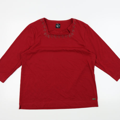TIGI Womens Red   Basic T-Shirt Size 18