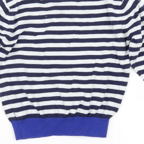George Boys Blue Striped  Pullover Jumper Size 3-4 Years  - tractor