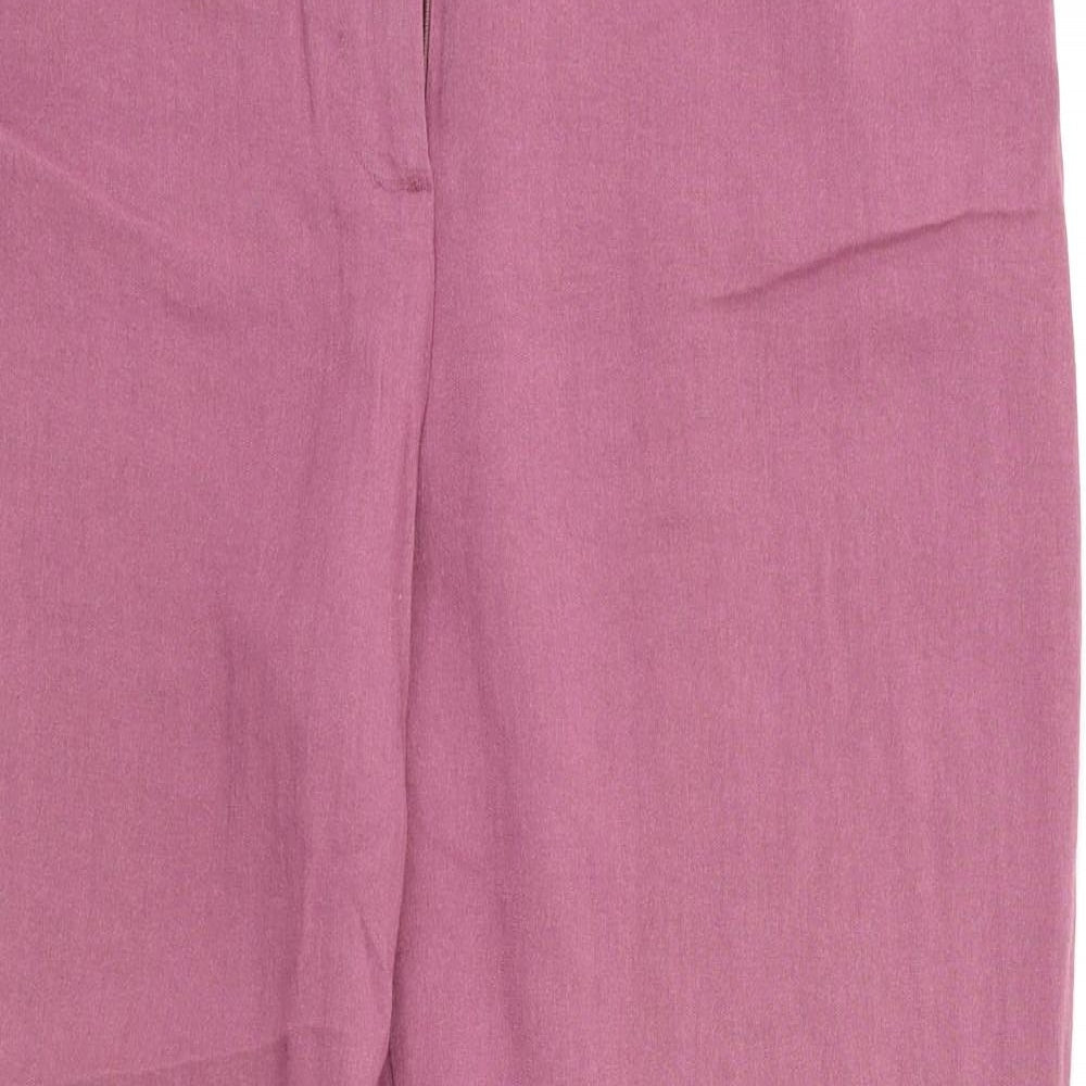 Aria Womens Purple Floral  Trousers  Size 14 L28 in